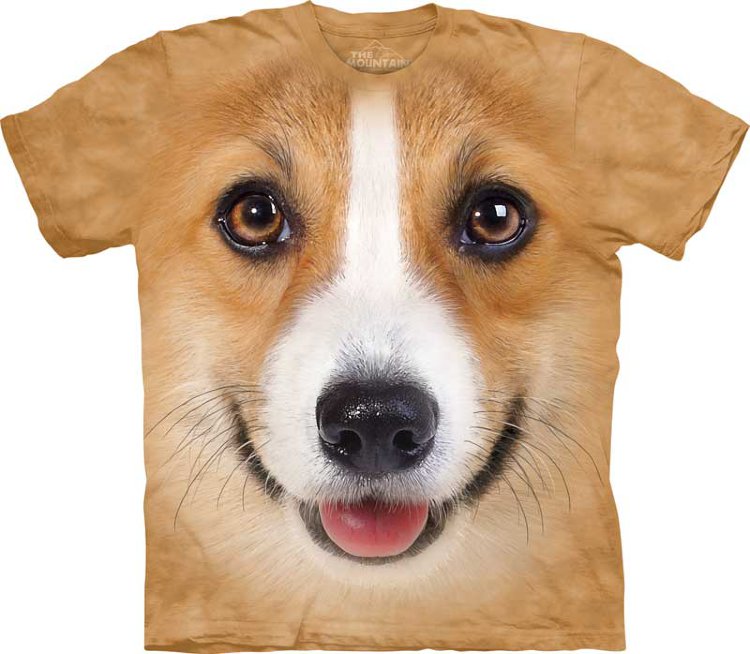 Купить The Mountain Детская футболка Corgi Face - Морда собаки породы корги