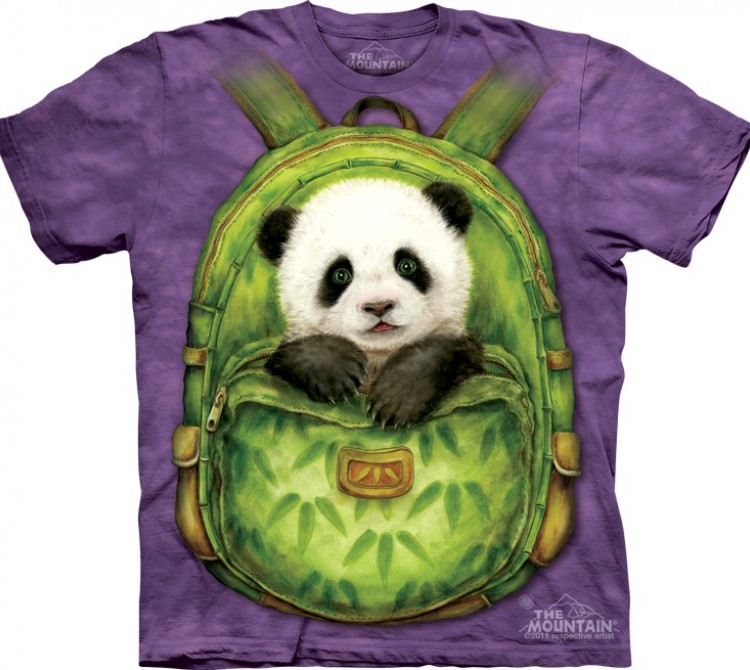 Купить The Mountain Футболка Backpack Panda - Панда в рюкзаке
