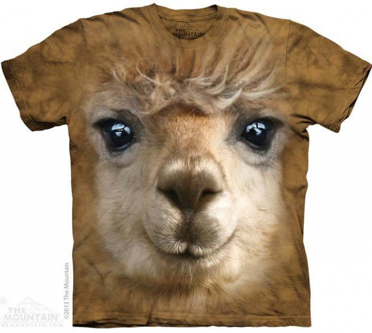 Купить The Mountain Футболка Big Face Alpaca - Морда альпаки (ламы)