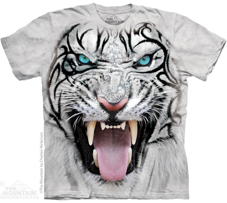 Купить The Mountain Футболка Big Face Tribal White Tiger - Морда белого тигра