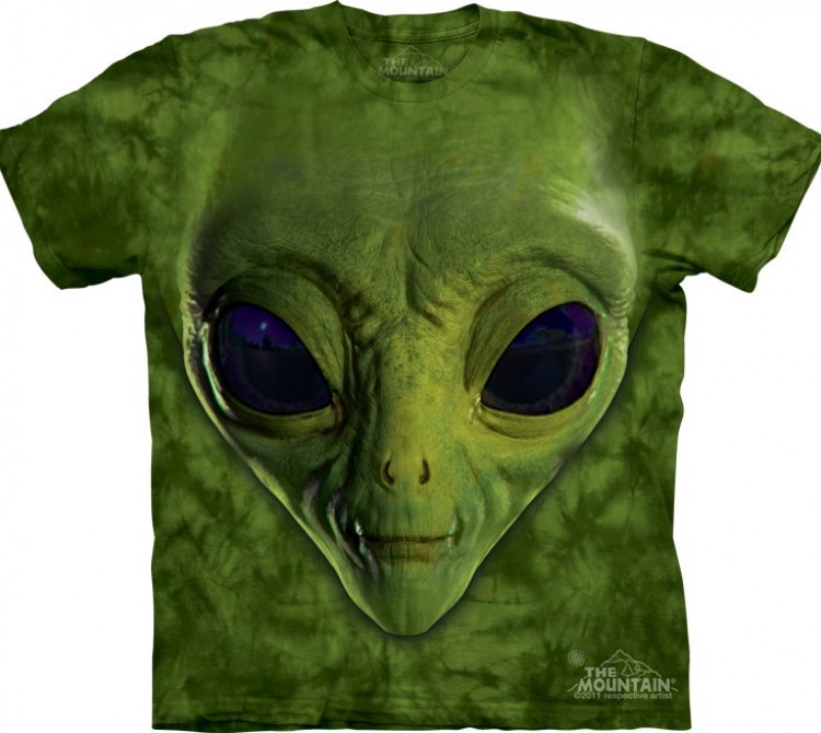 Купить The Mountain Футболка Green Alien Face - Лицо зеленого пришельца