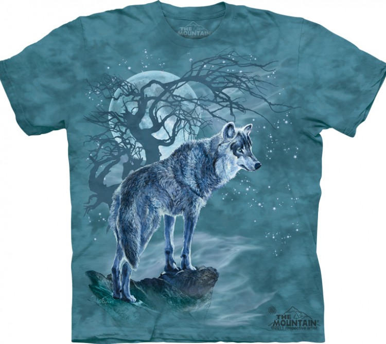 Купить The Mountain Футболка Wolf Tree Silhouette - Волк на фоне силуэта дерева